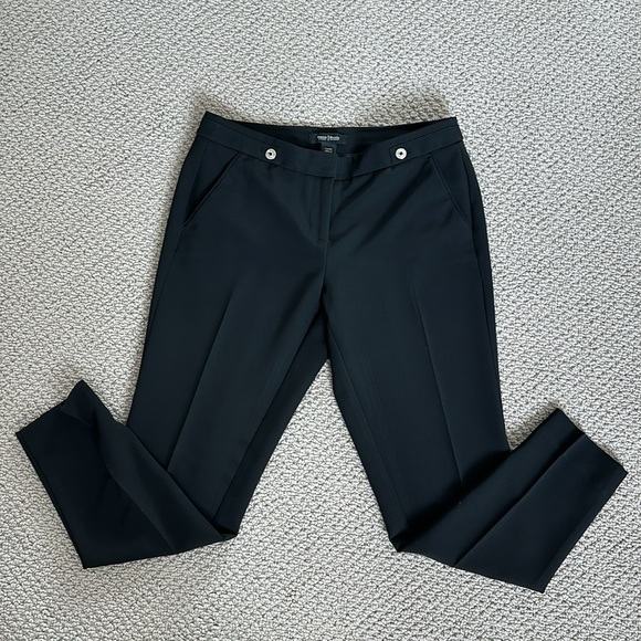 White House Black Market Black Soft Drape Tapered Ankle Pant Size 2R - Picture 5 of 9